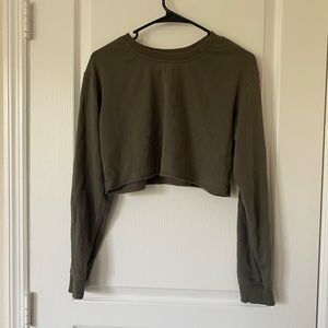 Olive Cropped Sweatshirt